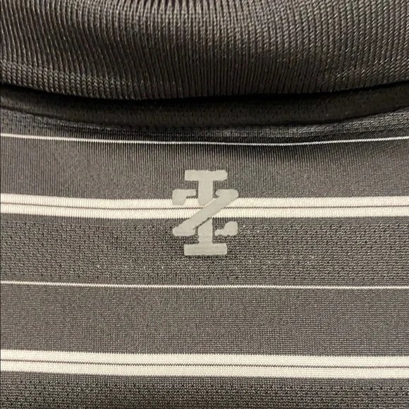 IZOD Men's Polo Shirt with Gray and White Stripes - Picture 3 of 6